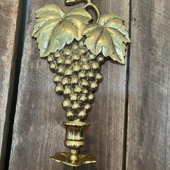 Bom bay Solid Brass Sconce Candle Holder Brass GRAPES - Picture 4 of 11